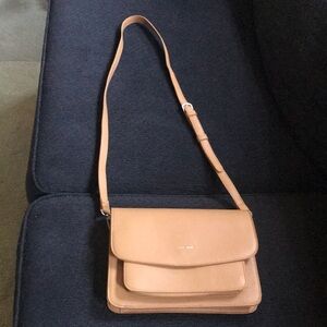 Pixie Mood Zoe Faux Leather Adjustable Crossbody Purse in Honey